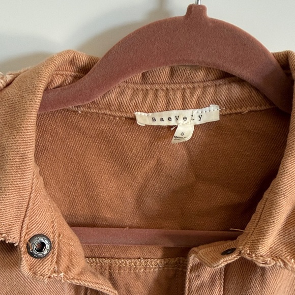Women’s Two-Tone Distressed Jean Jacket - Tan/Camel - Picture 3 of 3